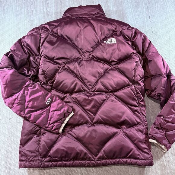 THE NORTH FACE 550 ACONCAGUA GOOSE DOWN FILL PUFFER PLUM PURPLE JACKET SZ L - Picture 2 of 8